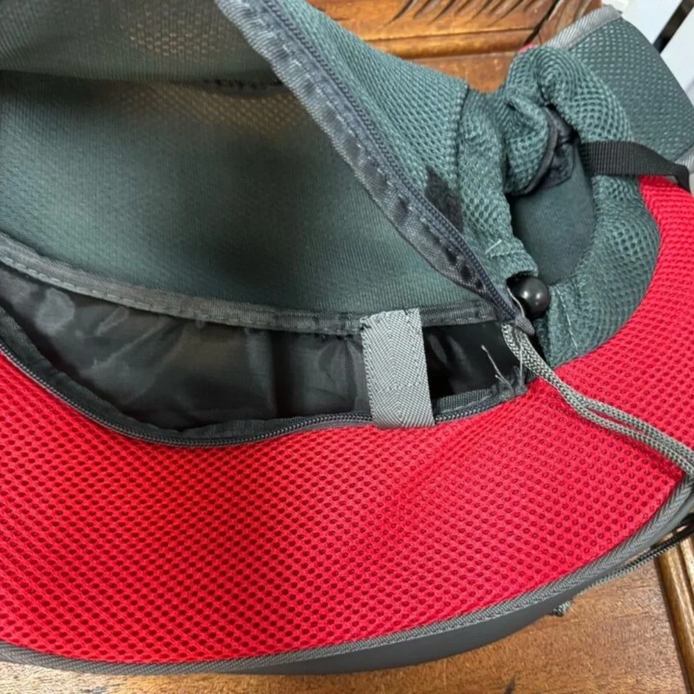 Dog Bag,Shoulder bag for carrying pet,Red-Gray,Medium,Zipper.!